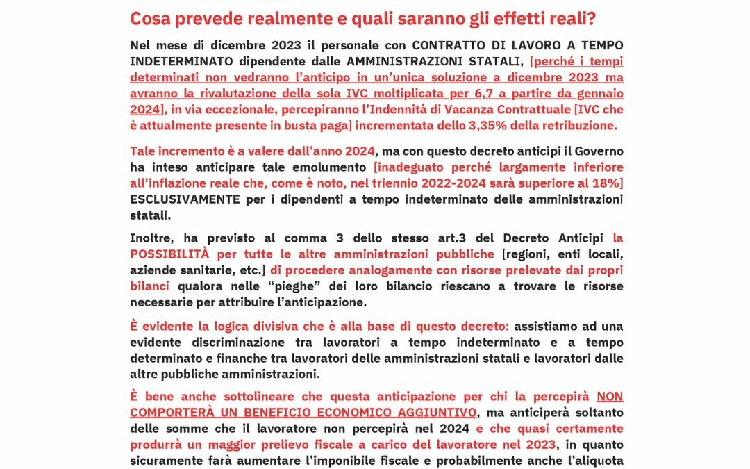 Il 17 Novembre scioperiamo per chiedere più salario, più assunzioni e meno vincoli alla contrattazione!