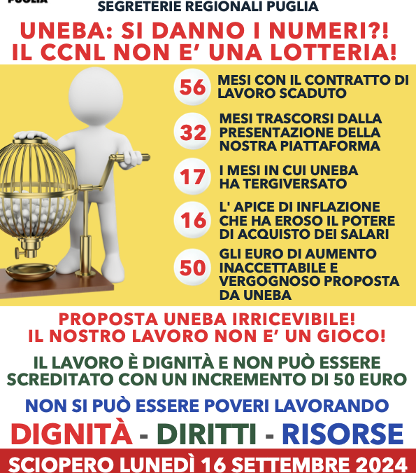 Rinnovo Ccnl Uneba, il settembre sarà sciopero unitario